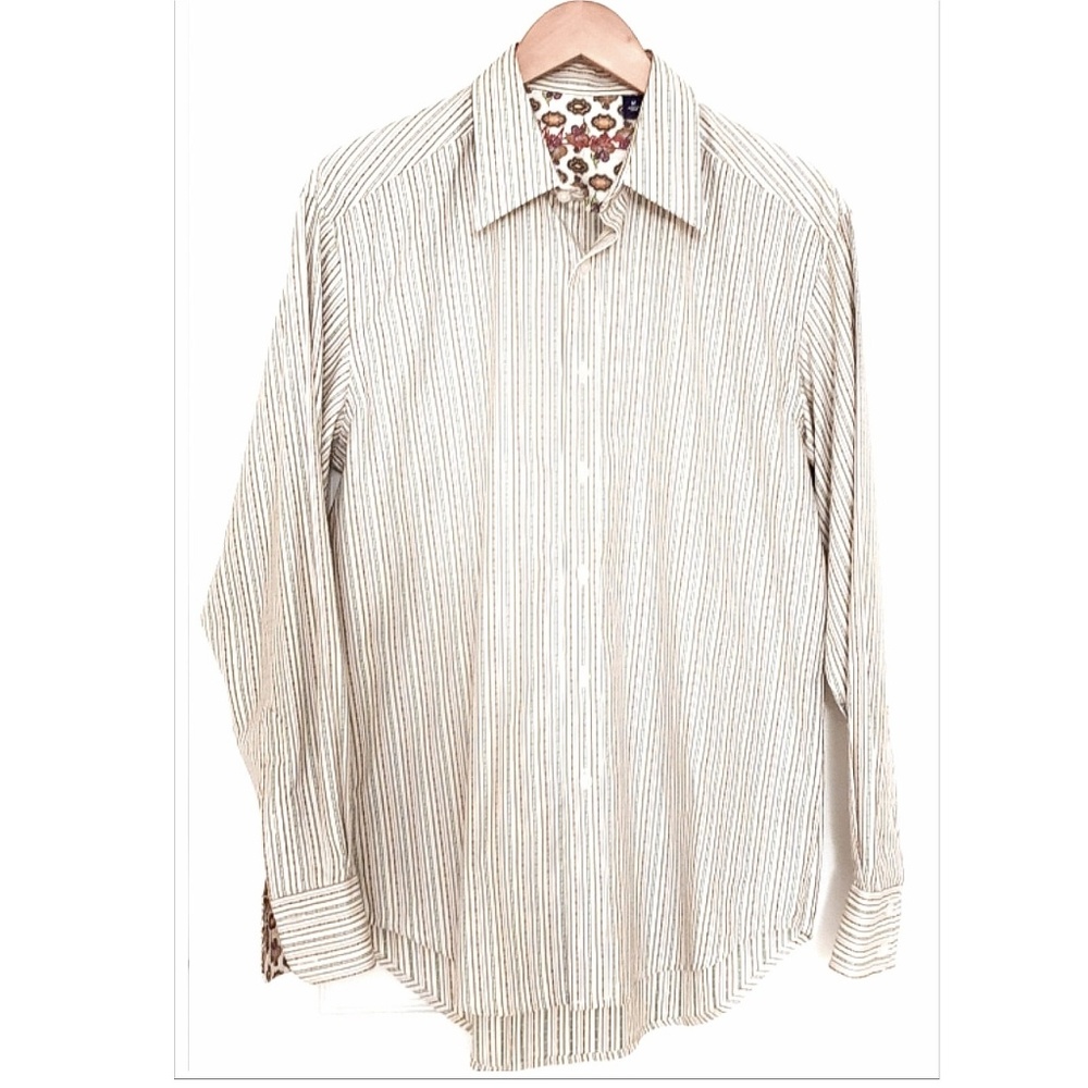 Robert Graham Flip Cuff Striped Long Sleeve Shirt